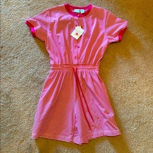 Vintage 90s Petite Pink Cotton Romper (Hasting and Smith)